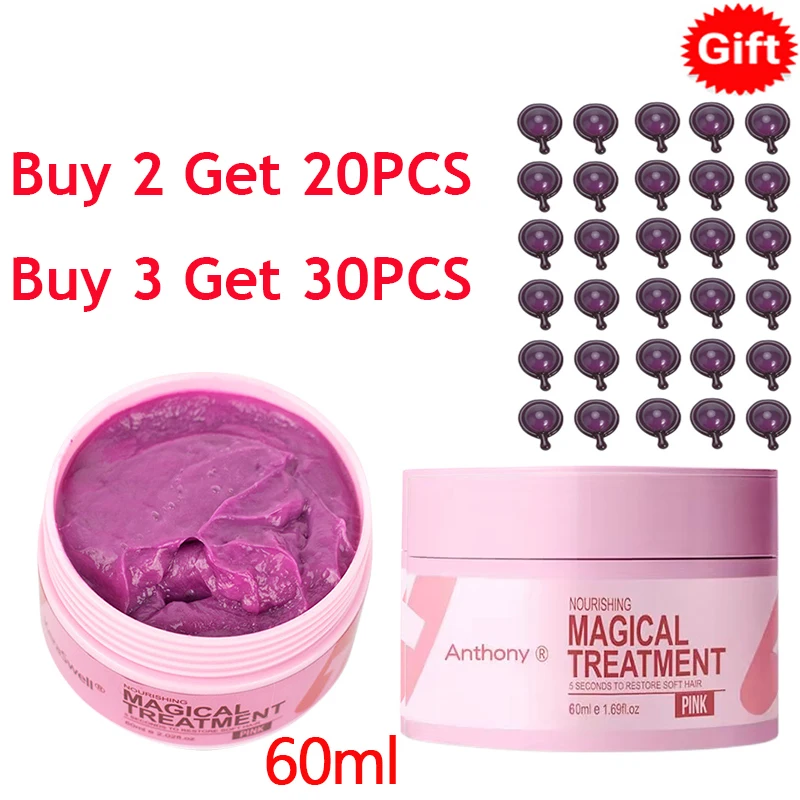 Máscara de cabelo mágica 60ml, 5 segundos, reparação de danos, cabelos crespos, macios, brilhantes, tratamento de hidratação profunda, raiz do cabelo, cuidados com o couro cabeludo - Imagem 5
