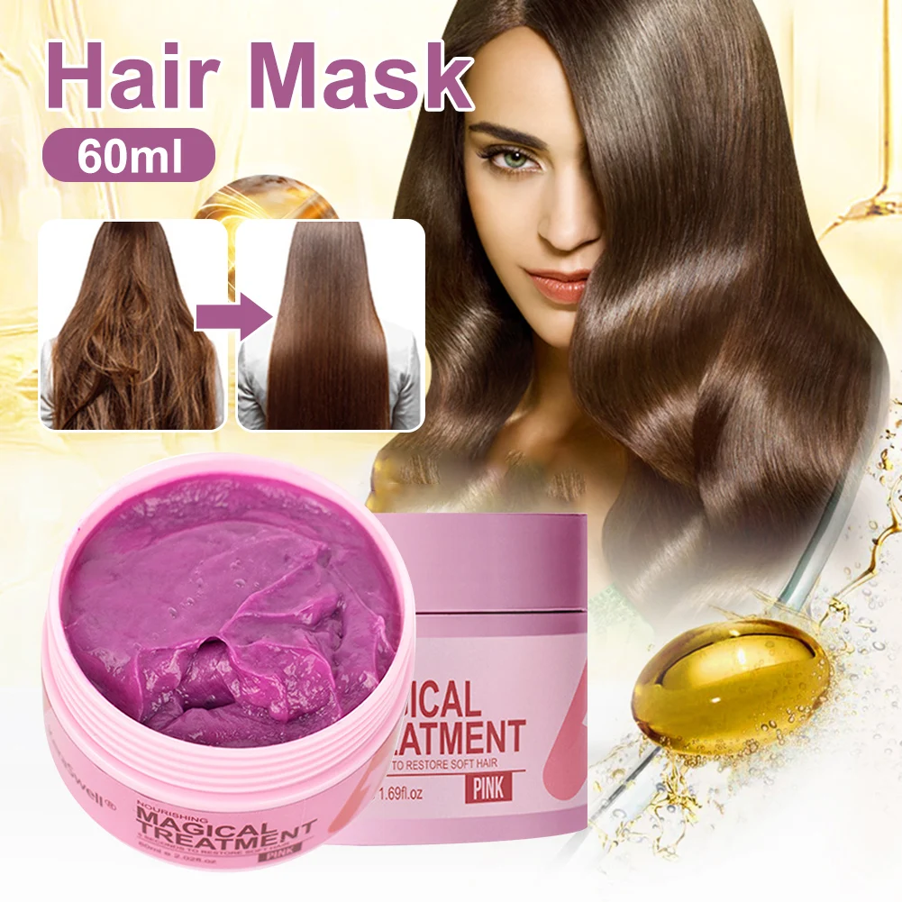Máscara de cabelo mágica 60ml, 5 segundos, reparação de danos, cabelos crespos, macios, brilhantes, tratamento de hidratação profunda, raiz do cabelo, cuidados com o couro cabeludo - Imagem 6