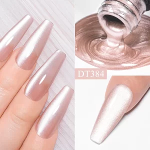 MEET ACROSS 7ml Rosa Luar Gato Gel Magnético Unha Polonês Glitter Primavera Simples Prata Ouro Magnético Nail Art Verniz Gel UV